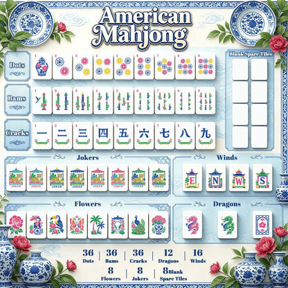 Cheetah Limongreen Chinoiserie Chic American Mahjong Tiles And Carry Case