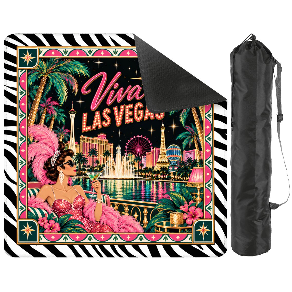 Viva Las Vegas Art Deco Mahjong Mat - Splash Of Mahj And Color Co.