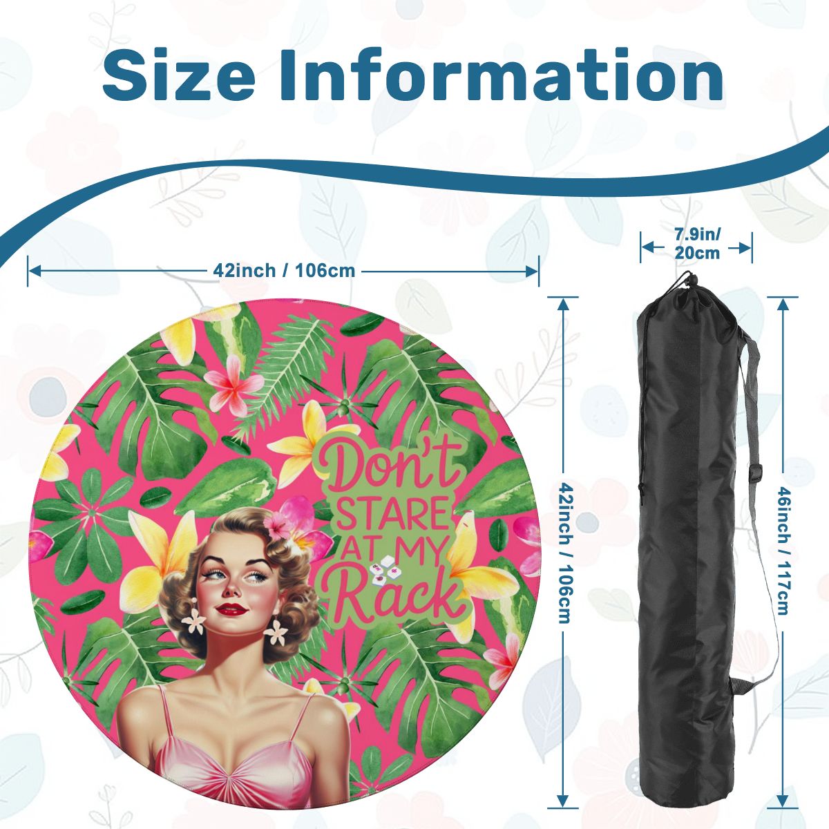 Funny Tropical Don't Stare At My Rack Round Mahjong Mat