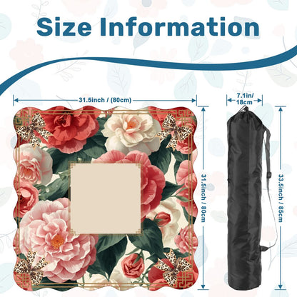 Floral Charleston Camellias Scalloped Mahjong Mat - Splash of Color Co.