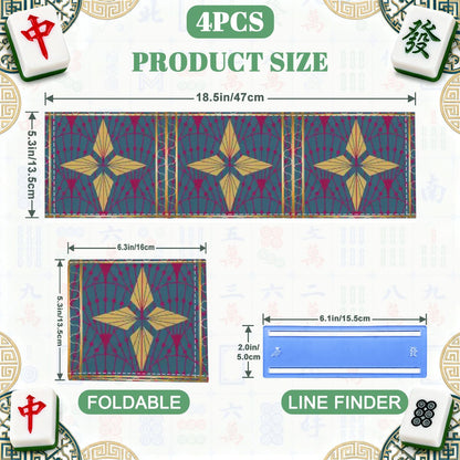 Art Deco Speakeasy Golden Glitz & Berry Blitz 4 Mahjong Card Holder with Line Finder - Splash of Color Co.