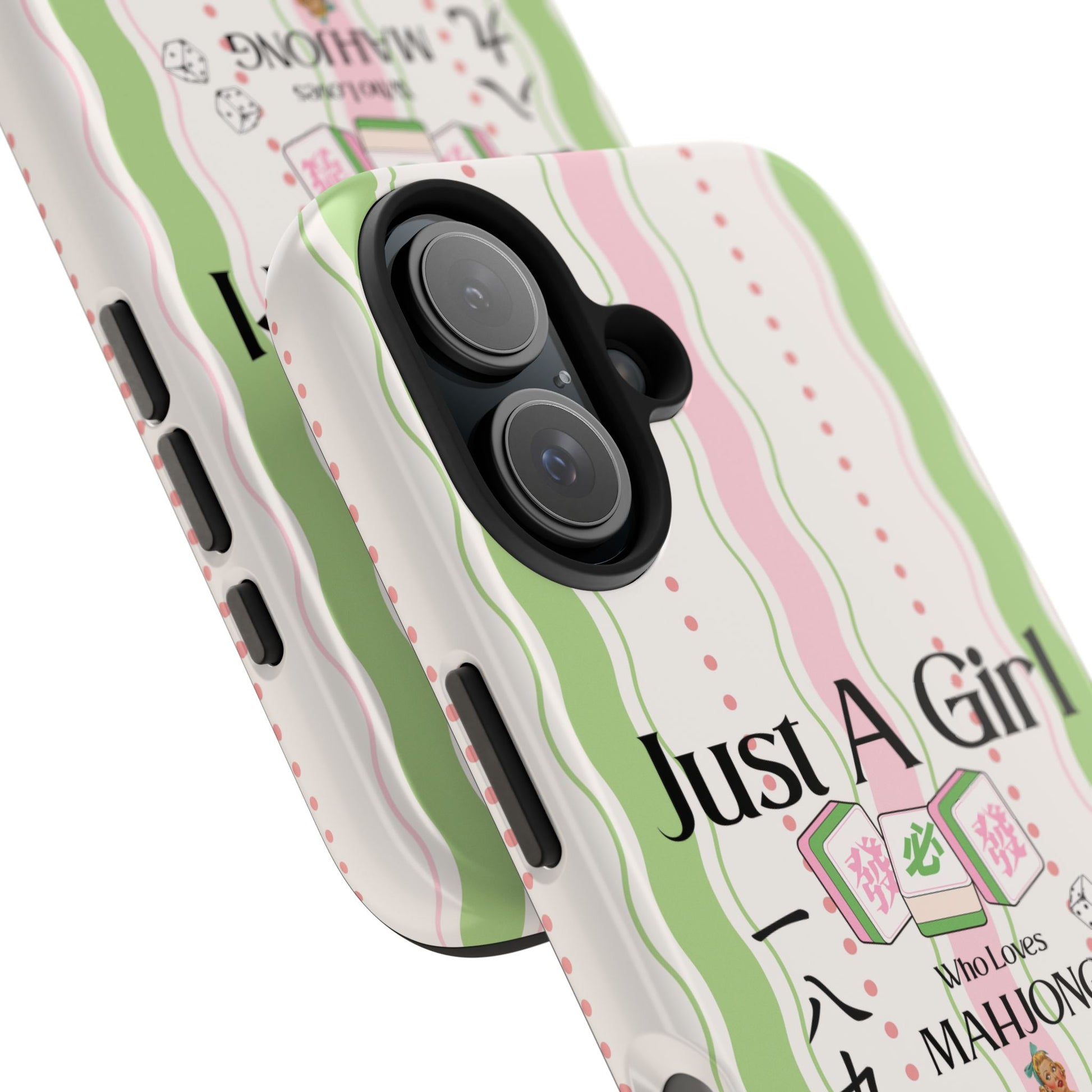 Just A Girl Who Loves Mahjong Phone Case | Mahjong Tiles Pattern - Splash of Color Co.