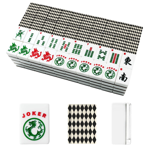 Harlequin Romance Black American Mahjong Tiles And Carry Case