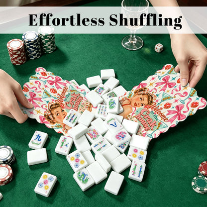 Funny Mahjong Welcome To The Crak House Nostalgic Scalloped Mahjong Shuffler Cards  Set of 4