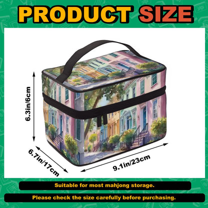 Charleston South Carolina Mahjong Tile Bag, Rainbow Row Designed - Splash of Color Co.