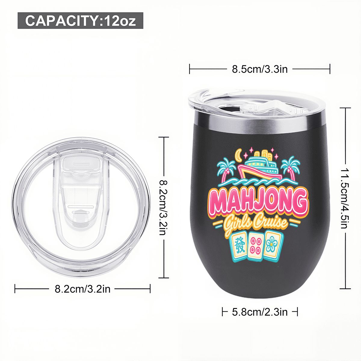 Mahjong Girls Cruise Egg - Shaped Tumbler - Splash of Color Co.