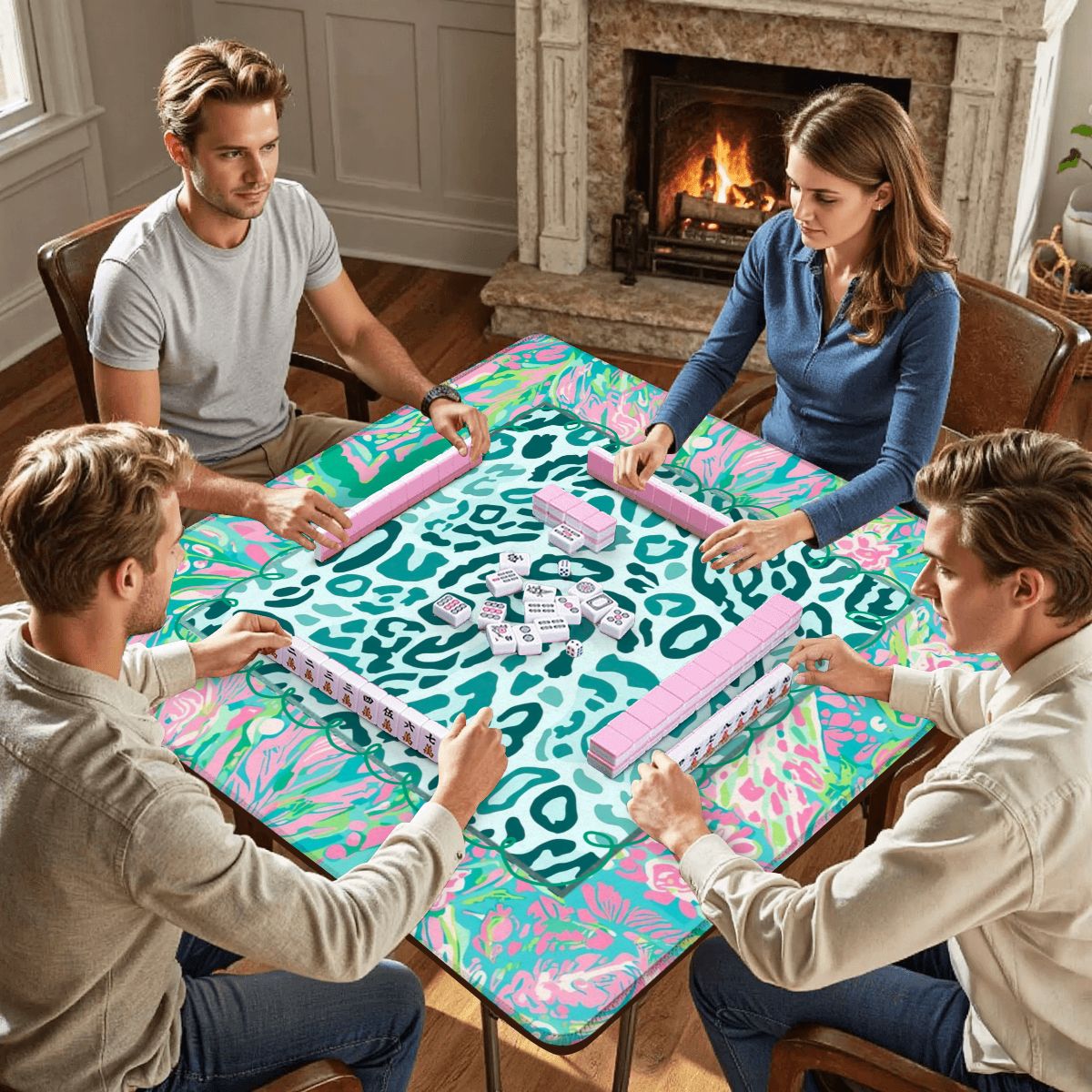 Preppy Pastel Cotton Candy Wild Thing Mahjong Mat - Splash of Color Co.