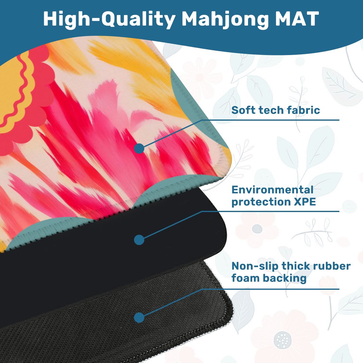 Summer Sorbet Paint Strokes Pink And Yellow Mahjong Mat - Splash Of Mahj And Color Co.
