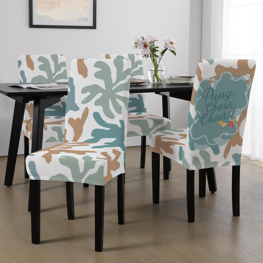 Mahjong Game Room Chair Slip Covers, Pung Chow Cheers - Splash of Color Co.