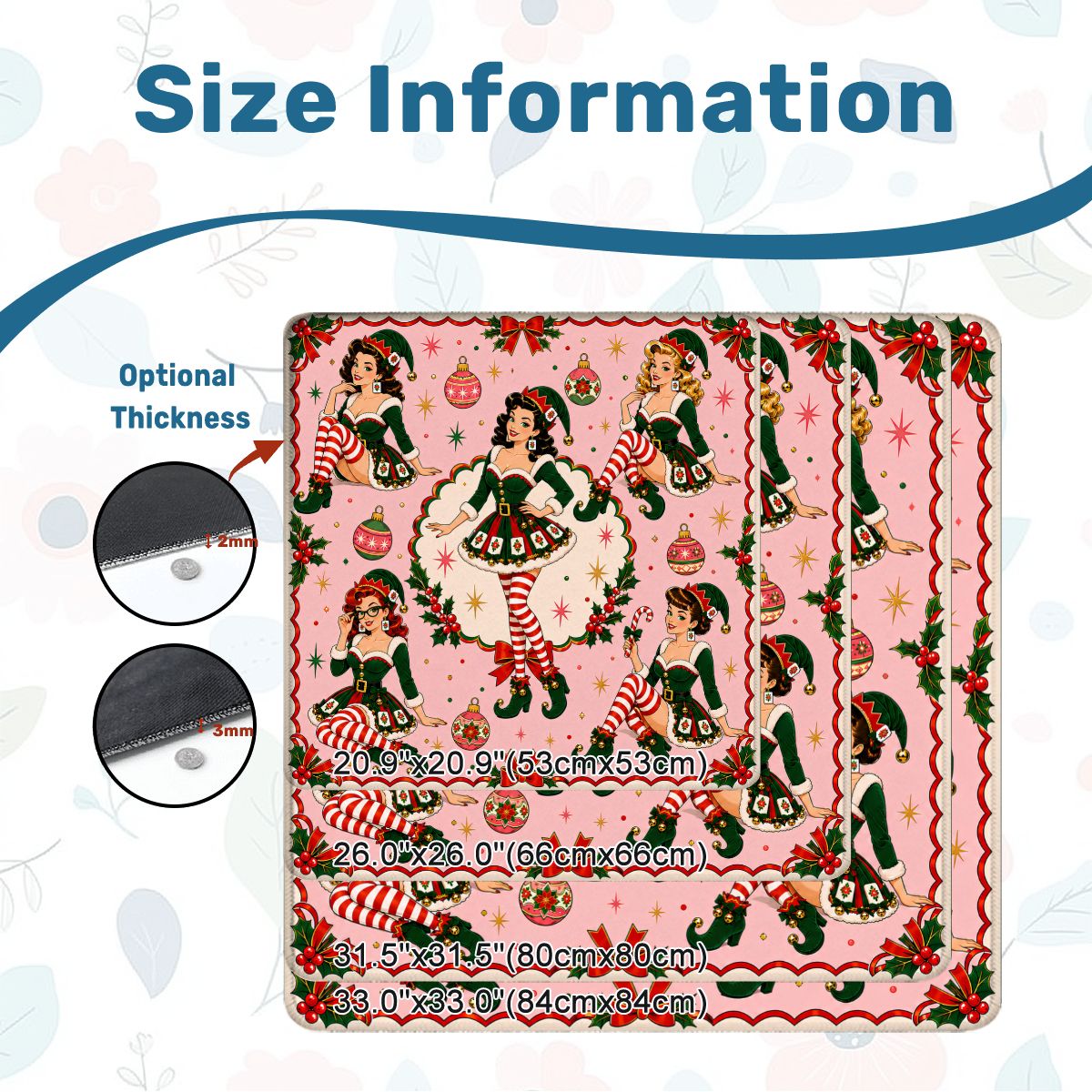 Sexy Vixen Madge Christmas Elves Mahjong Christmas Mat - Splash Of Mahj And Color Co.