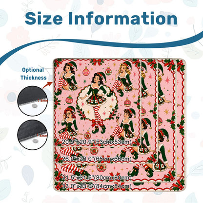 Sexy Vixen Madge Christmas Elves Mahjong Christmas Mat - Splash Of Mahj And Color Co.