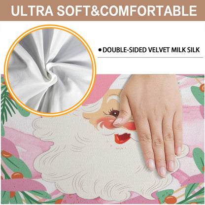 Vintage Santa Pink Green Striped Festive Christmas Chair Covers