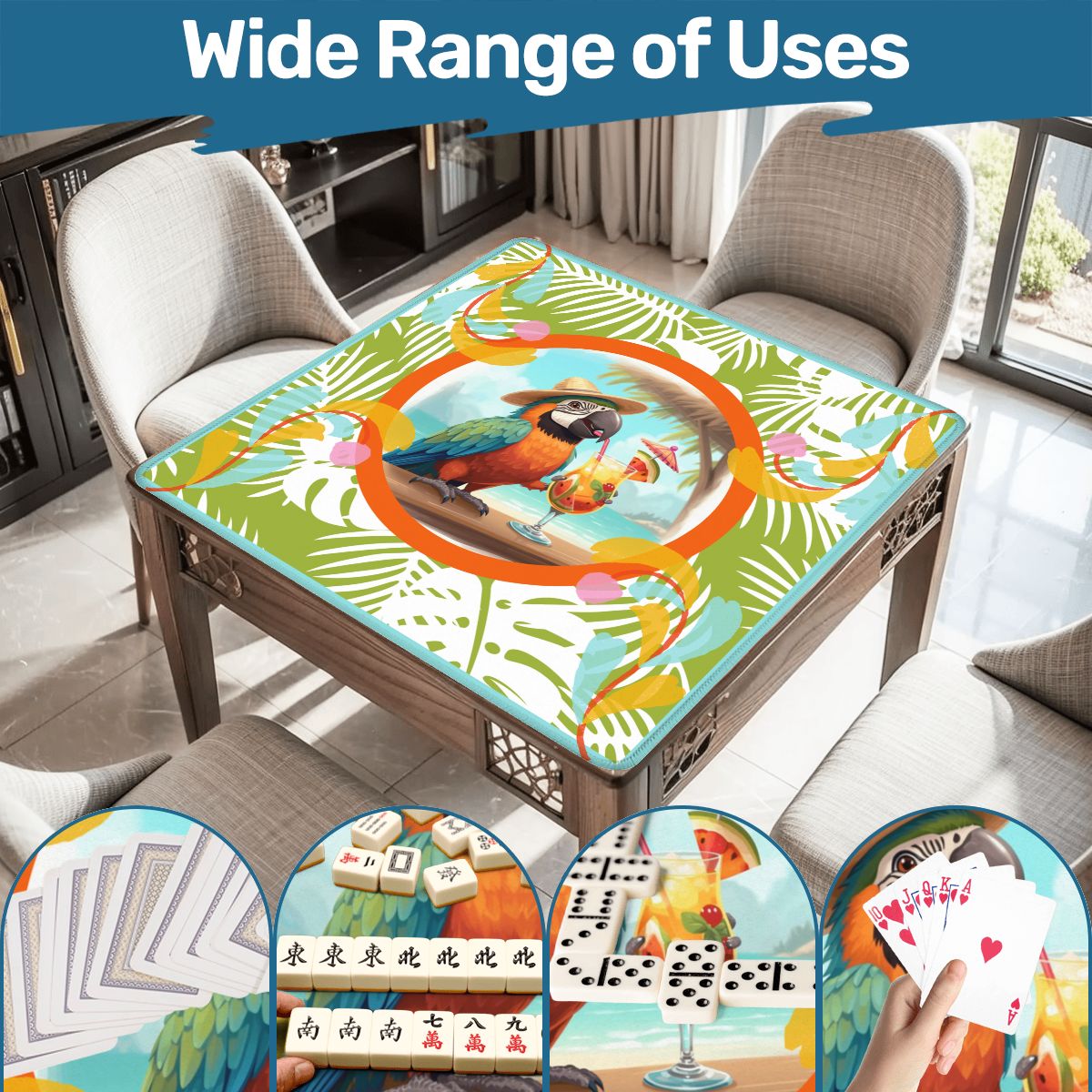 Toucan Tessa Tropical Fun Mahjong Mat - Splash of Color Co.