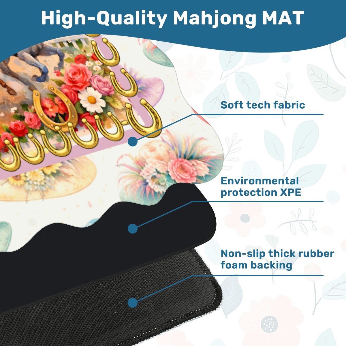Kentucky Derby Scalloped Mahjong Mat - Splash of Color Co.