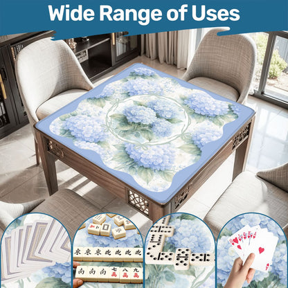 Baby Blue Floral Hydrangea Mahjong Mat - Splash of Color Co.