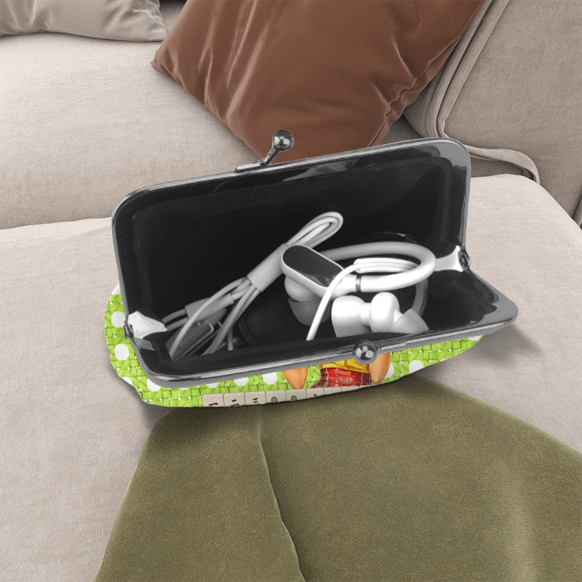 Mahjong Coin Purse, Funny I Don't Give A Crak Kisslock Style - Splash Of Mahj And Color Co.
