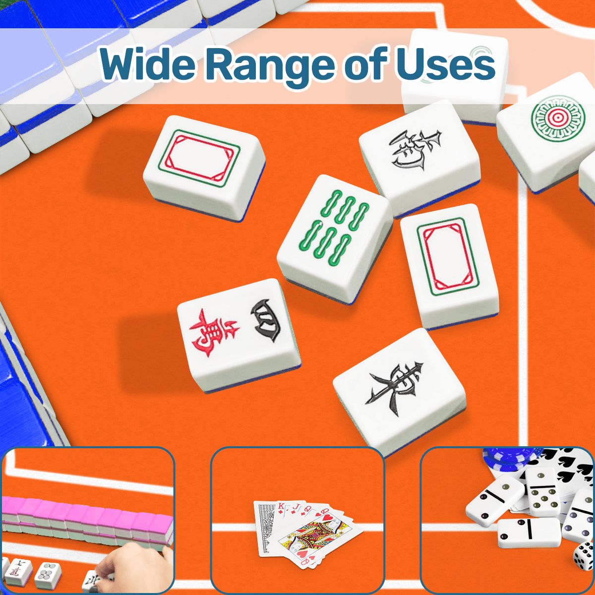 Plain And Simple Minimalist Orange Mahjong Mat - Splash of Color Co.