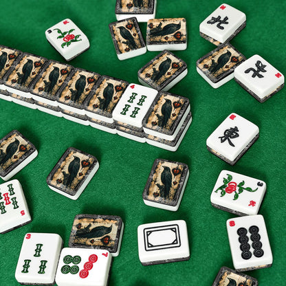 Edgar Allen Poe Raven American Mahjong Tiles With Carry Case - Splash of Color Co.