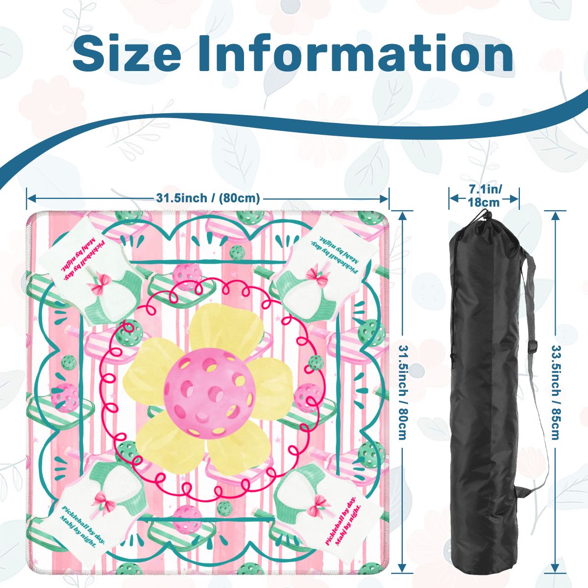 Pickleball By Day, Mahj By Night, Whimsical Fun Mahjong Mat - Splash of Color Co.