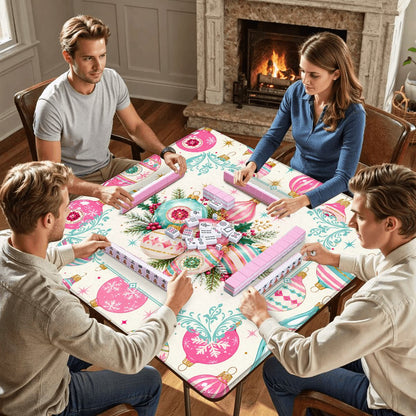 Shiny And Brite Nostalgic Mahjong Christmas Mat - Splash Of Mahj And Color Co.