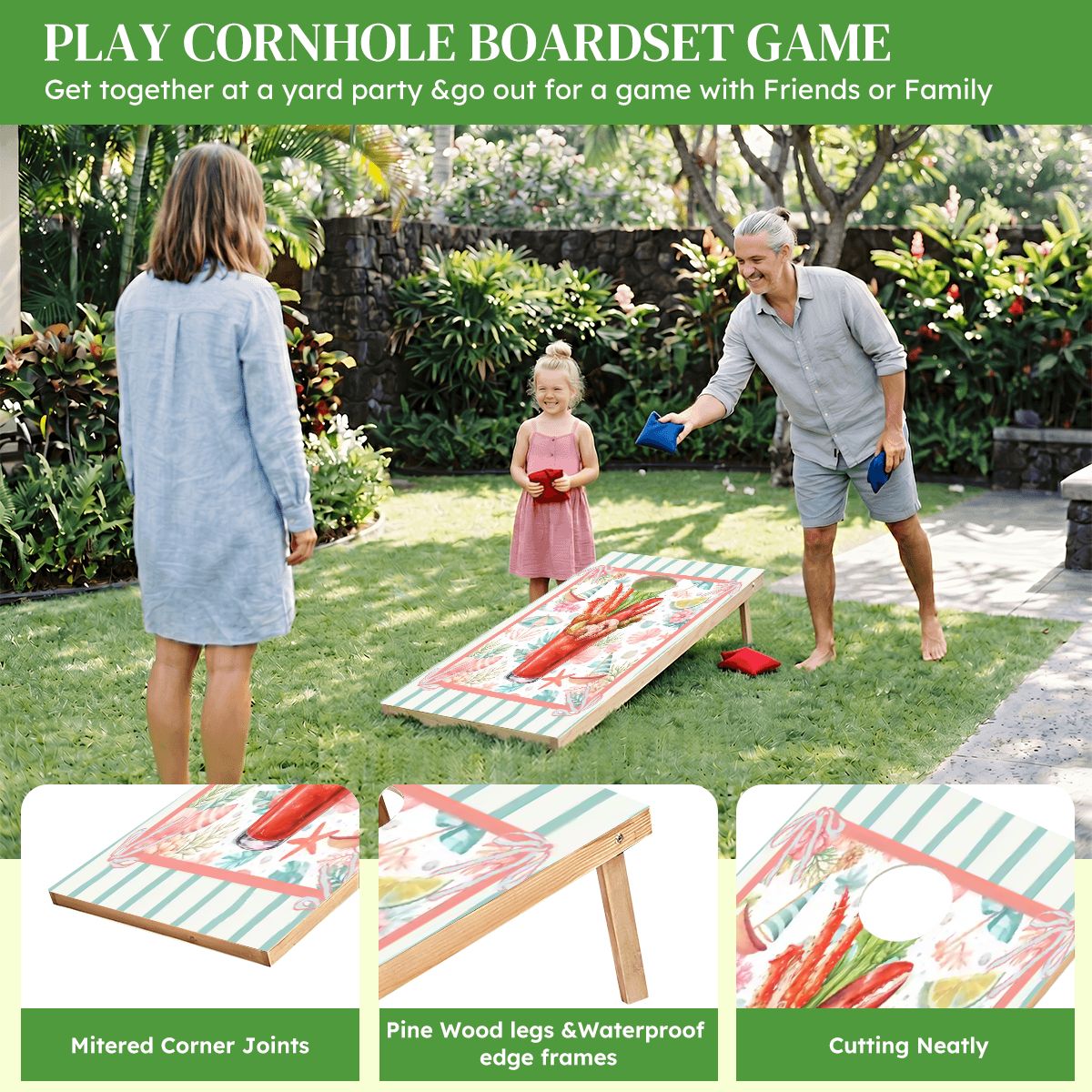 Bloody Sunday Coastal Carolina Cornhole Set 1Pcs