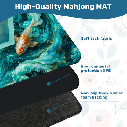 Koi Fish Tranquil Tides Mahjong Mat - Splash Of Mahj And Color Co.