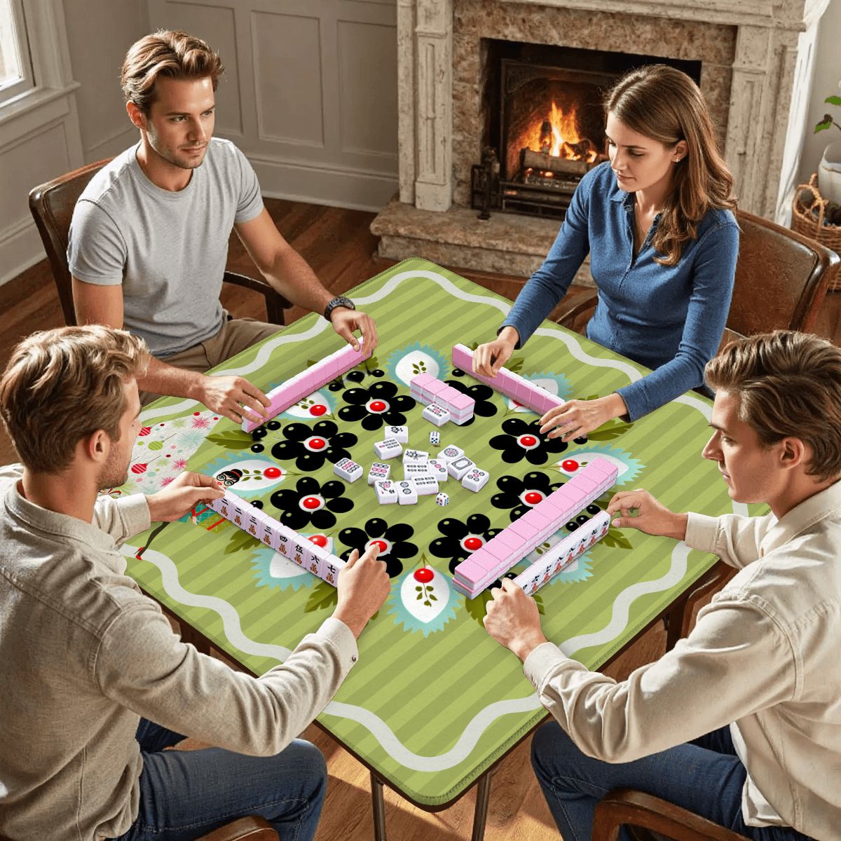 Ho'ing All The Way Nostalgic Christmas Mahjong Mat