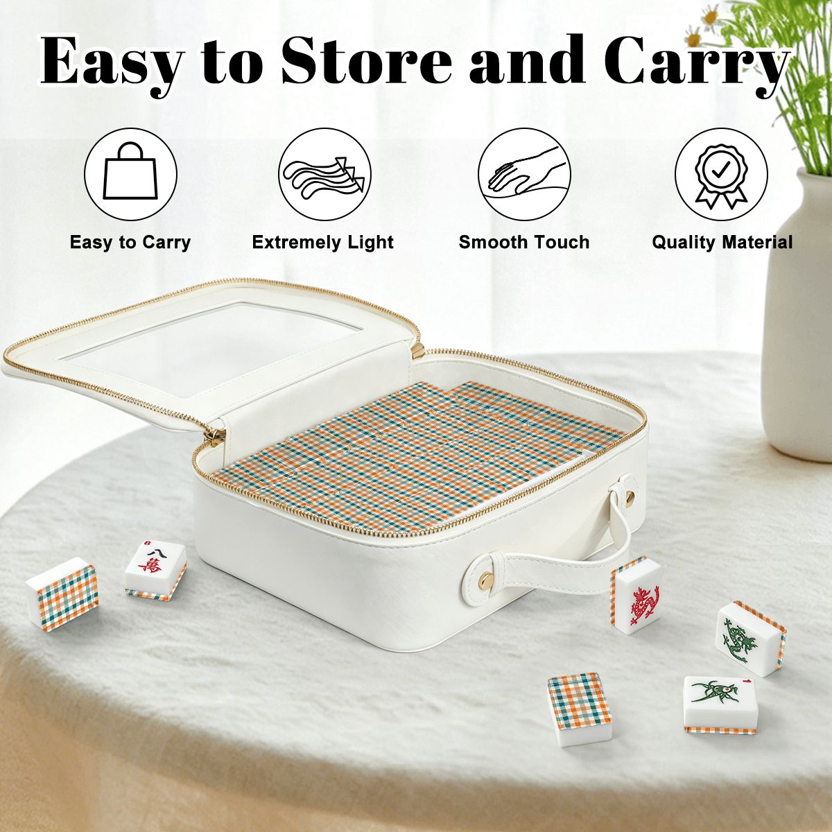 Mad About Plaid Fall American Mahjong Tiles And Carry Case
