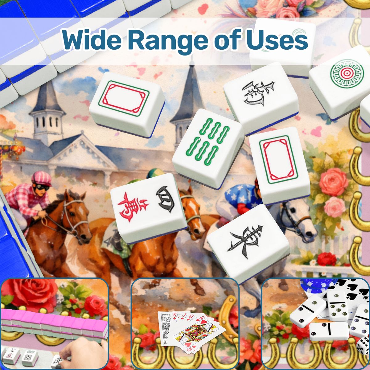 Kentucky Derby Scalloped Mahjong Mat - Splash of Color Co.