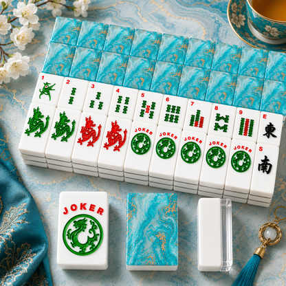Aruba Oceanic American Mahjong Tiles And Carry Case - Splash Of Mahj And Color Co.