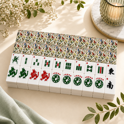 Vintage Birdwatcher's Society American Mahjong Tiles And Carry Case