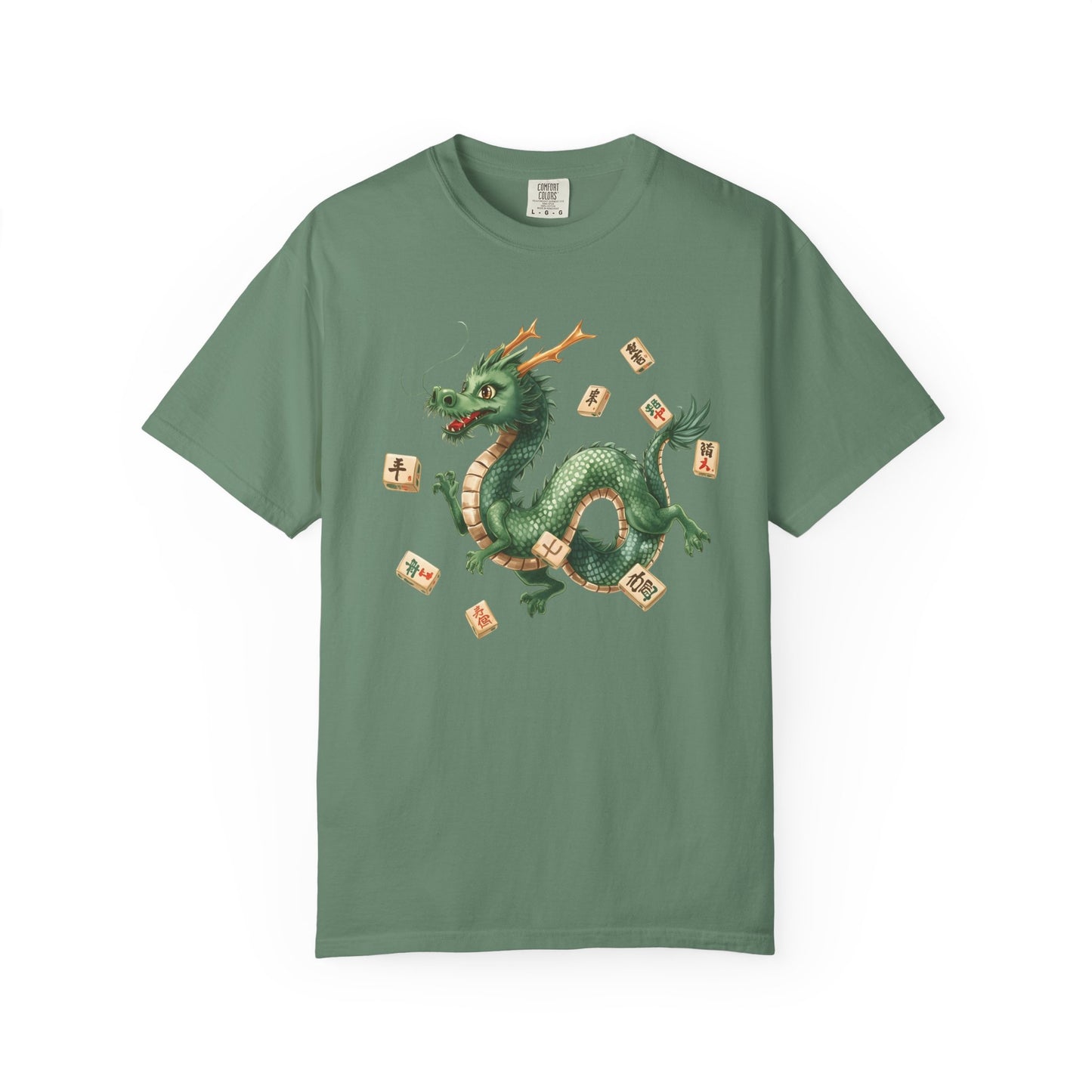 Mahjong Dragon T-Shirt — Vintage Green Dragon Mahjong Tiles Tee - Splash of Color Co.