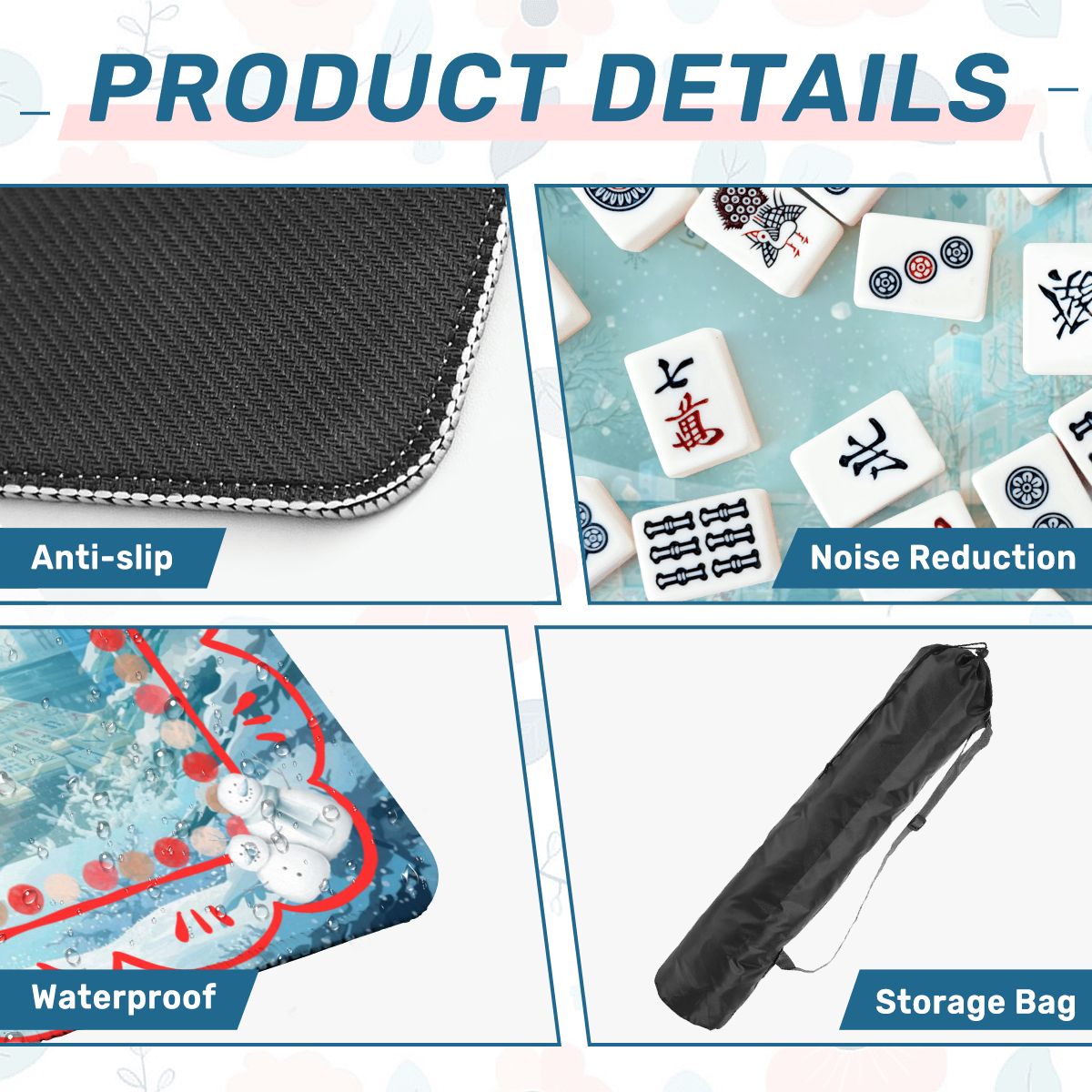 Whimsical Winter Mahjong in Moonlight, Frosty Cold Winter Night Mahj Game Night - Splash of Color Co.