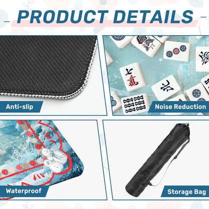 Whimsical Winter Mahjong in Moonlight, Frosty Cold Winter Night Mahj Game Night - Splash of Color Co.