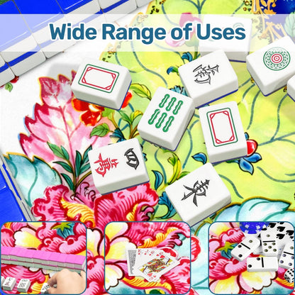 Tobacco Leaf Bam Bird Floral Watercolor Mahjong Mat