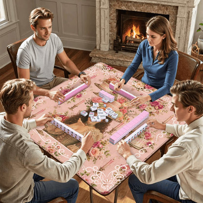 Victorian Birthday Girl, Cheeky Fun Celebration Mahjong Mat - Splash Of Mahj And Color Co.