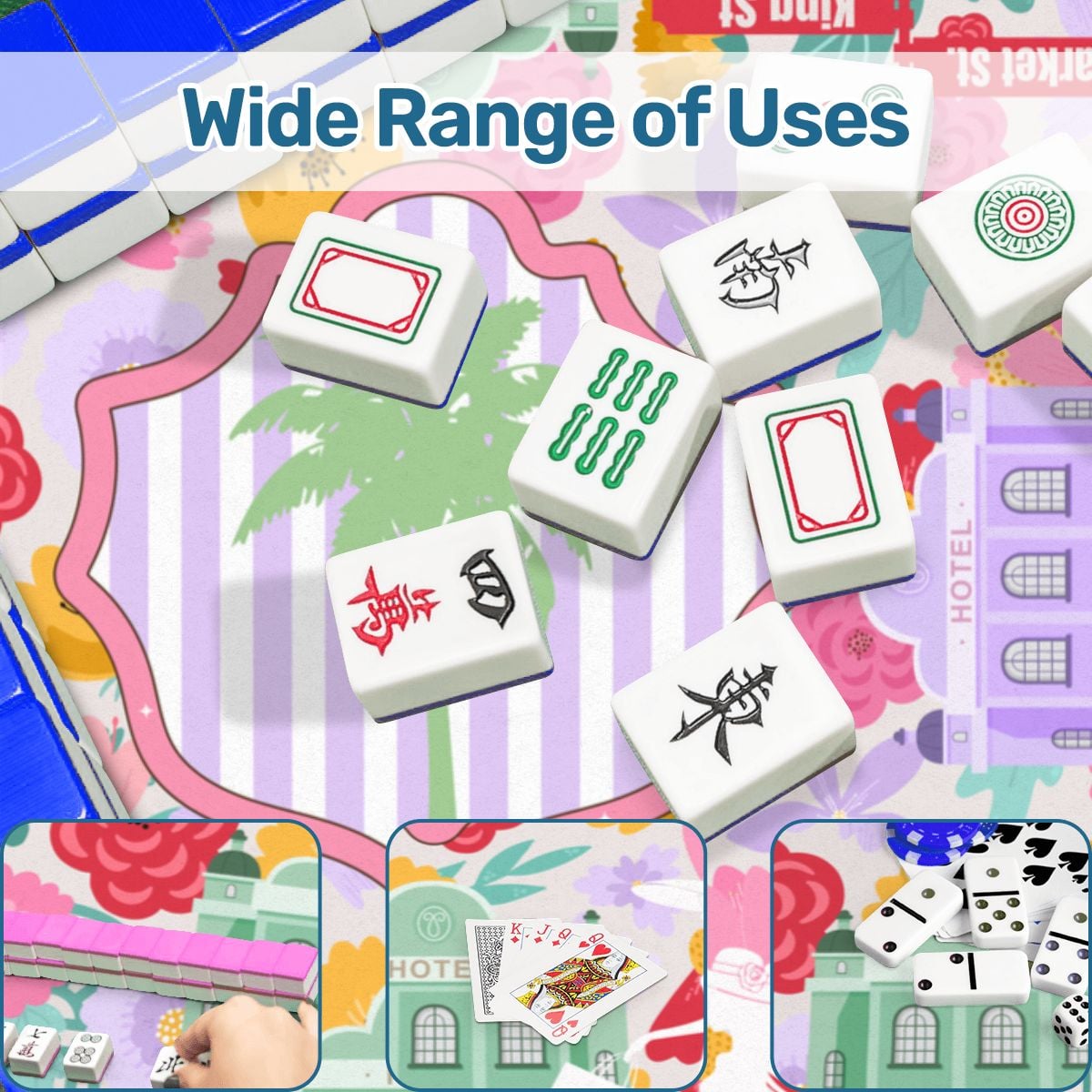 Charleston South Carolina Preppy Pastel Mahjong Mat 33"x33 - Splash of Color Co.