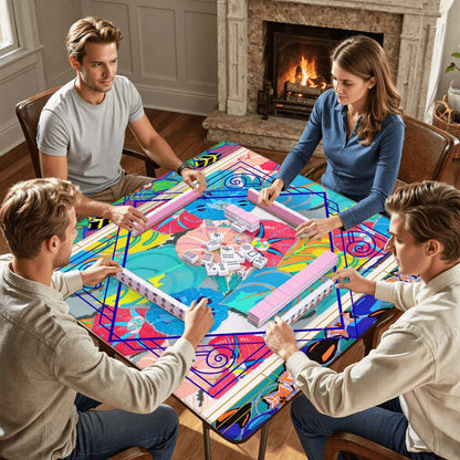 Capri Sunshine Floral Art Deco Mahjong Mat - Splash of Color Co.