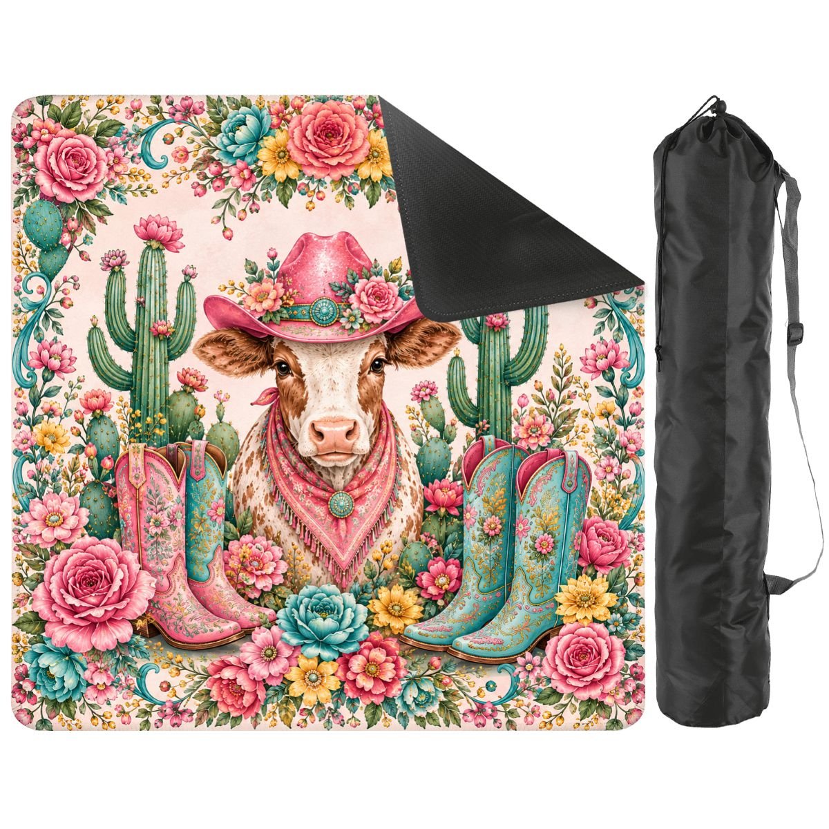 Holiday at the Hoedown Floral Pastels Mahjong Mat - Splash Of Mahj And Color Co.