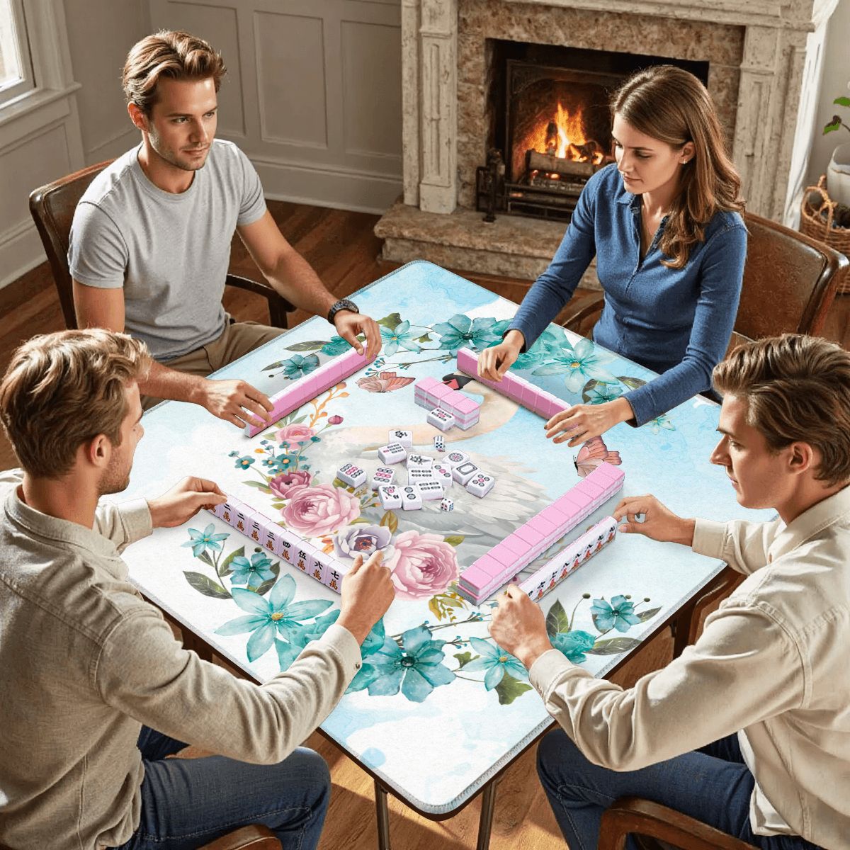 Sally Swan At Bay Mahjong Mat - Splash of Color Co.