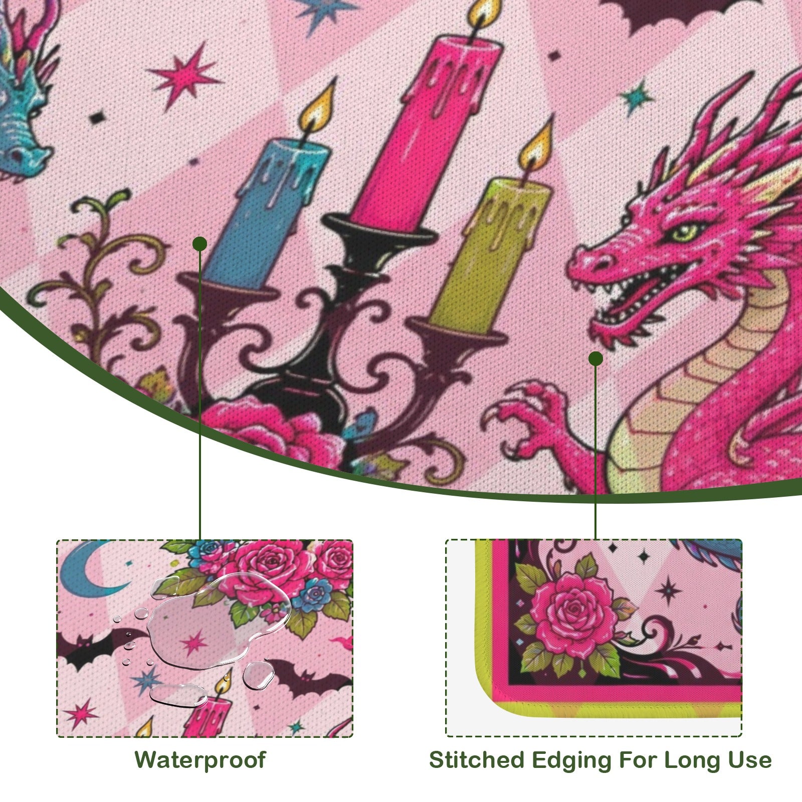 Harlequin Halloween Dragon Mahjong Mat - Splash Of Mahj And Color Co.
