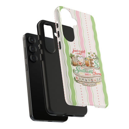 Just a Girl, Who Loves Southern Charm and Mahjong Preppy Pastel Phone Cases - Splash of Color Co.