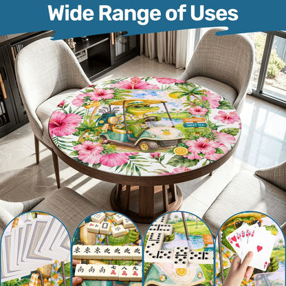 See Ya Later Alligator Tropical Floral Round Mahjong Mat