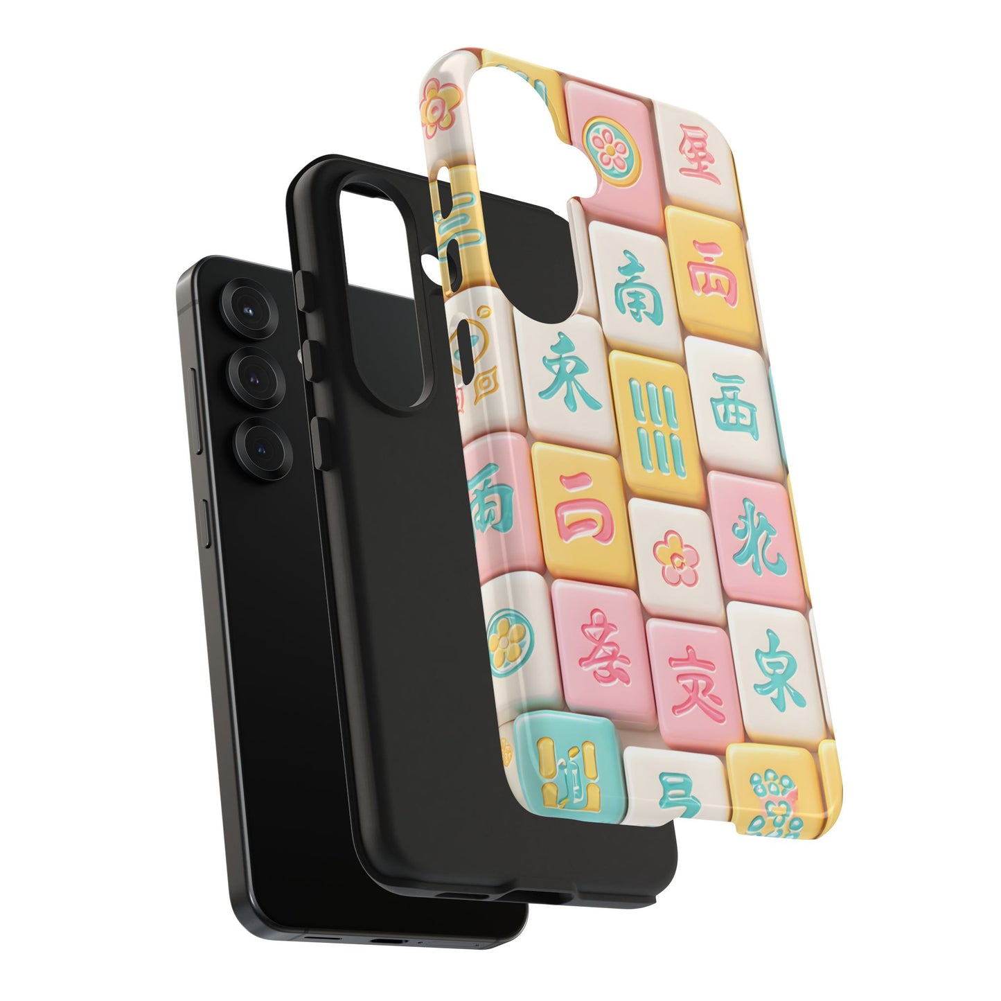 Pastel Mahjong Tile Phone Case | Cute Asian Game Pattern, Durable Protective Case - Splash of Color Co.