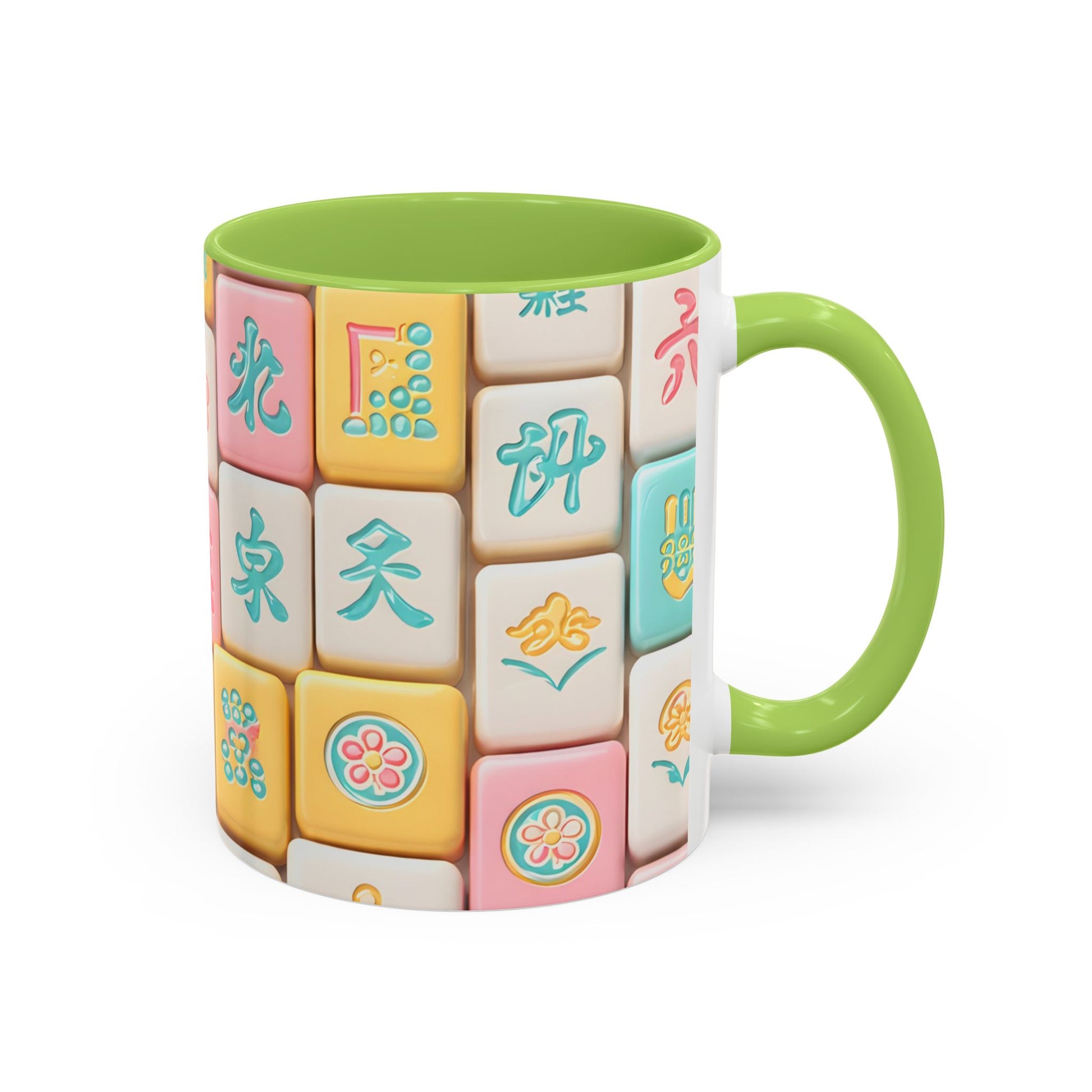 Pastel Mahjong Tile Pattern Mug | Accent Coffee Mug - Splash of Color Co.