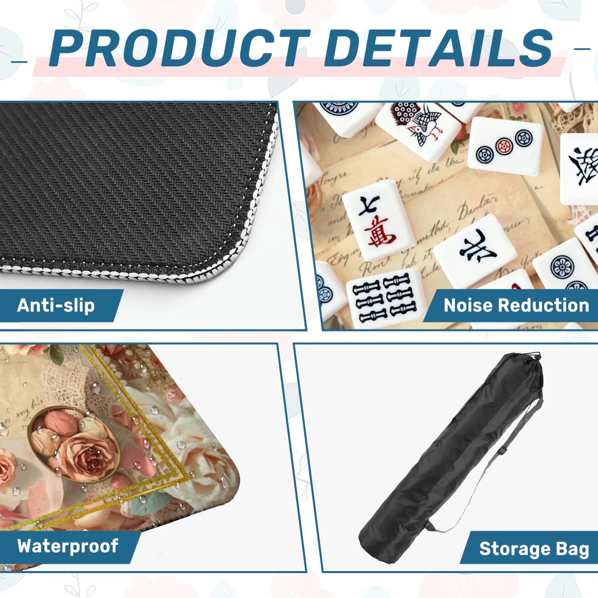 French Love Letter Victorian Mahjong Mat Lettre D'amour - Splash of Color Co.