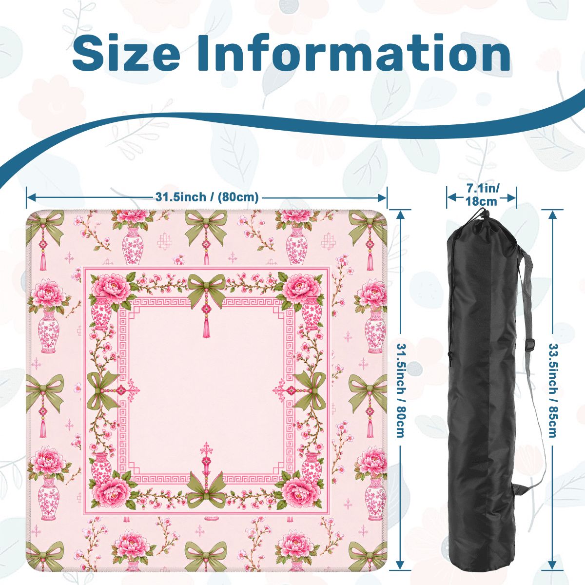 Pink Palm Pagoda Mahjong Mat - Splash Of Mahj And Color Co.