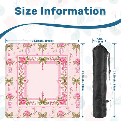 Pink Palm Pagoda Mahjong Mat - Splash Of Mahj And Color Co.