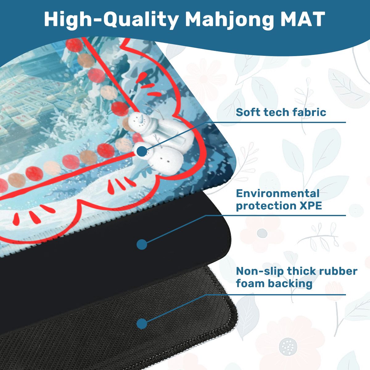 Whimsical Winter Mahjong in Moonlight, Frosty Cold Winter Night Mahj Game Night - Splash of Color Co.