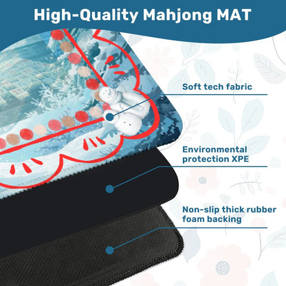 Whimsical Winter Mahjong in Moonlight, Frosty Cold Winter Night Mahj Game Night - Splash of Color Co.